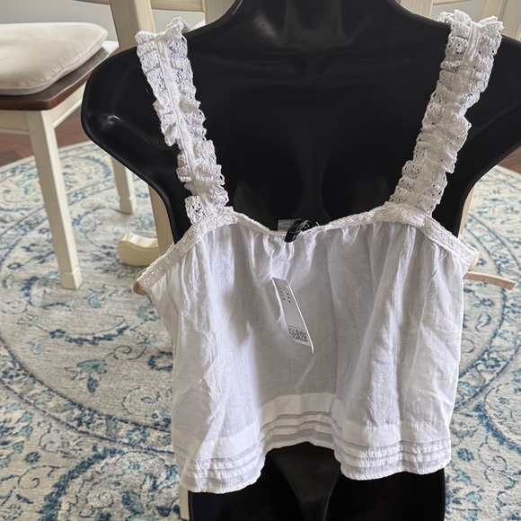 H&M White Ruffled Strap Crop Top - Picture 5 of 5